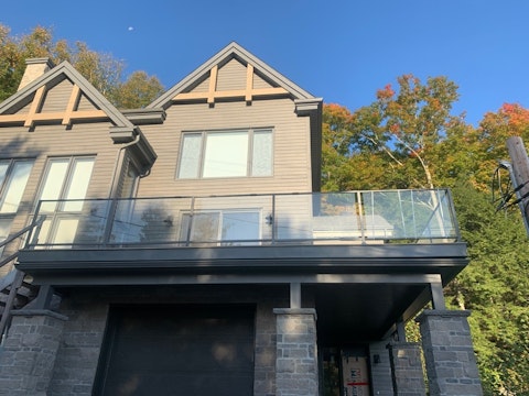 Urbain simple main verre 6mm avec main courante Urbain charbon