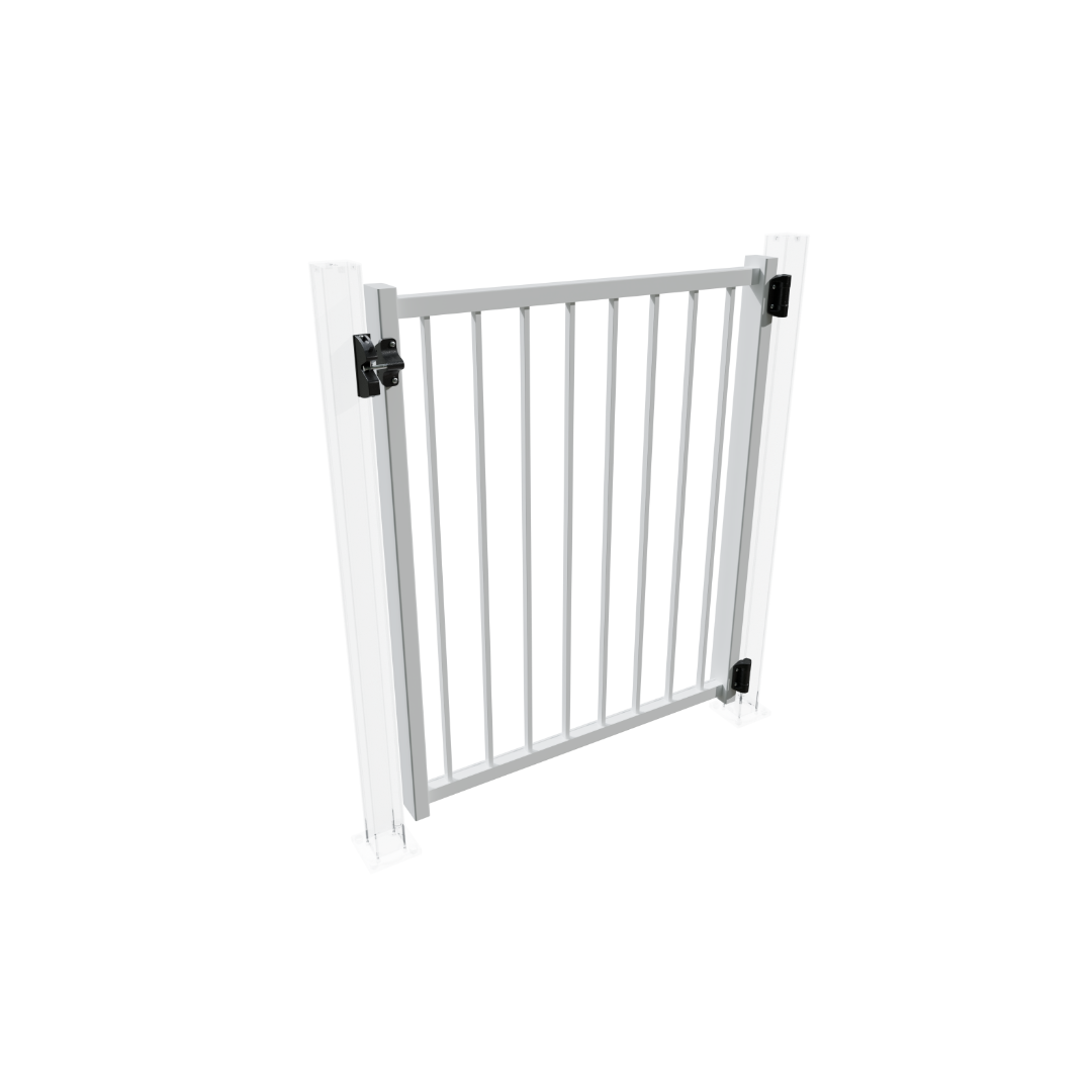 Porte Moderne 5 (ajustable - Poteaux 3"), blanc