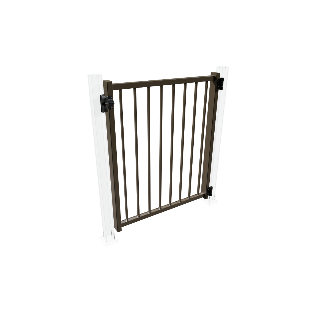 Porte Moderne 5 (ajustable - Poteaux 3"), brun commercial