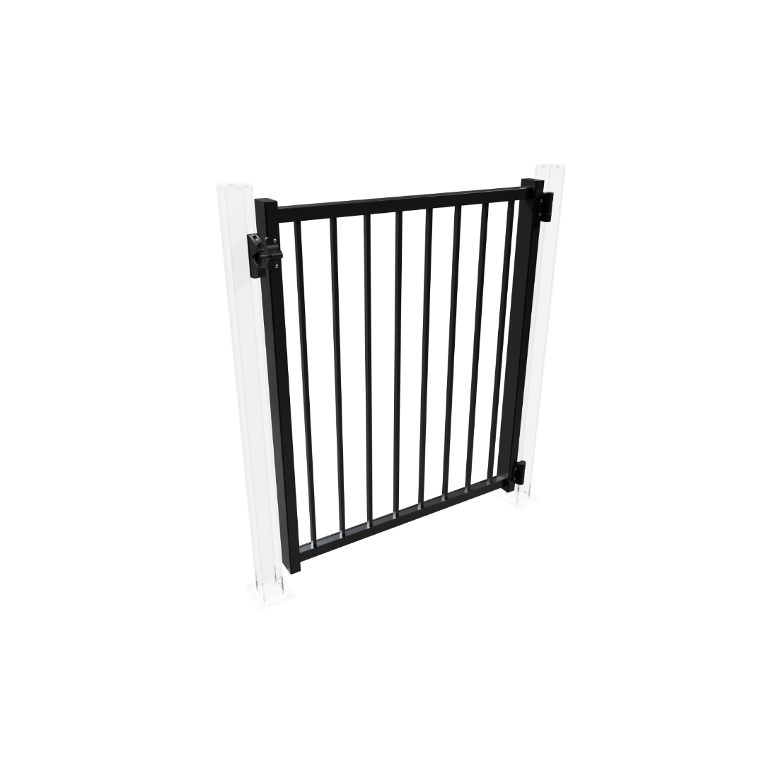 Porte Moderne 5 (ajustable - Poteaux 3"), noir