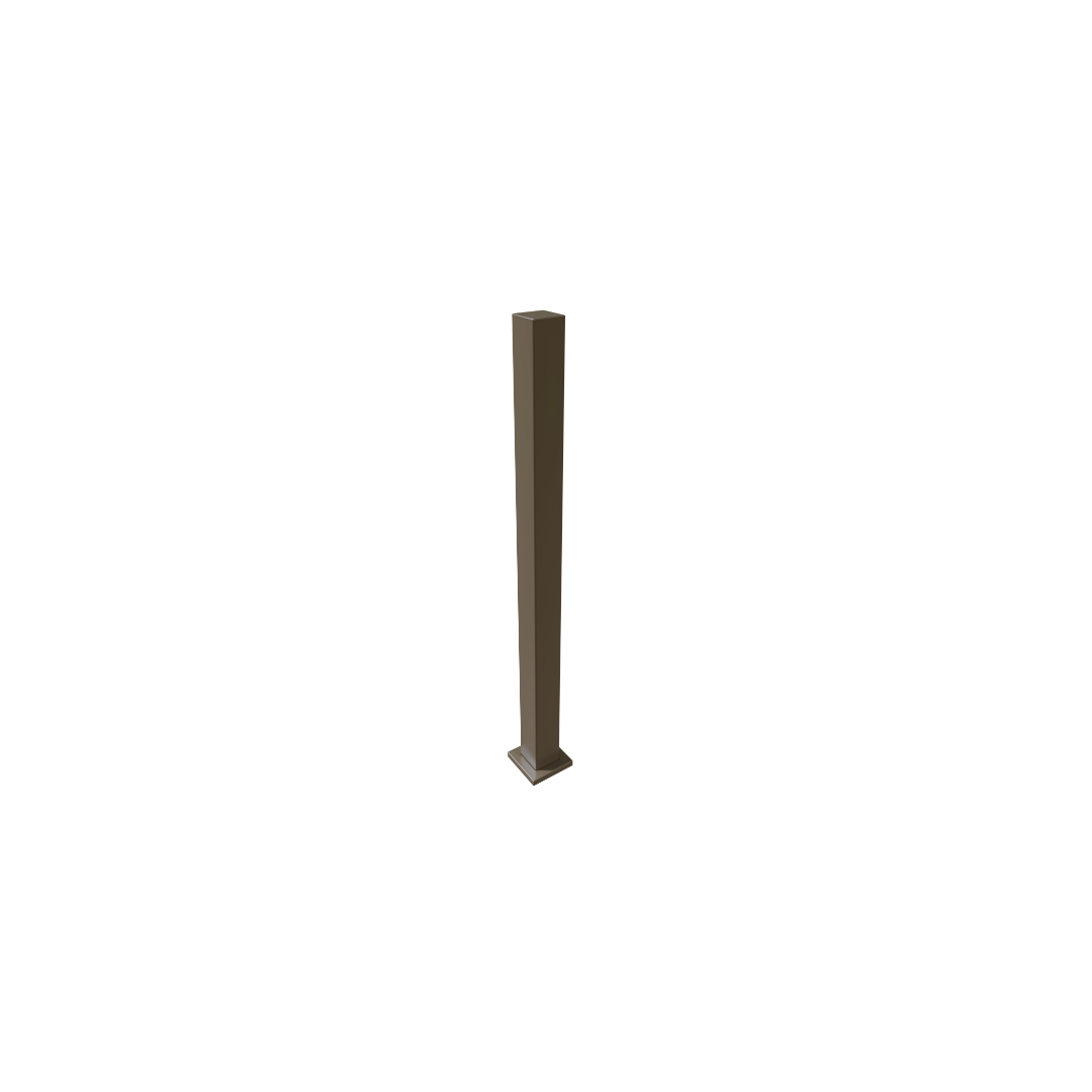 Poteau Lux 3" x 3", brun commercial