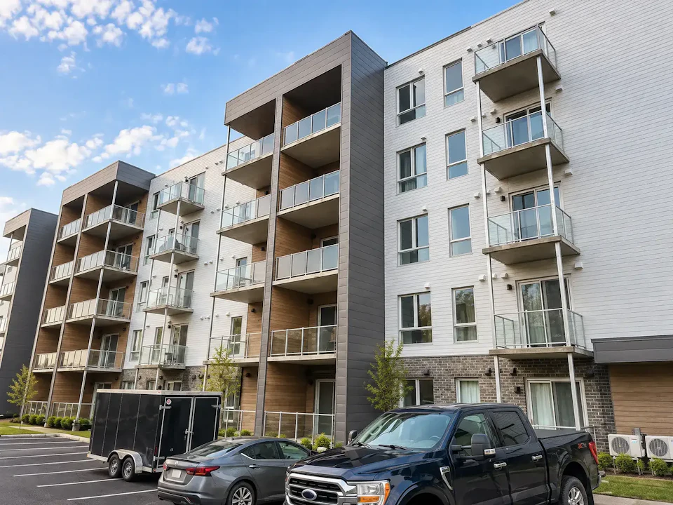 Condos à balcons de verre